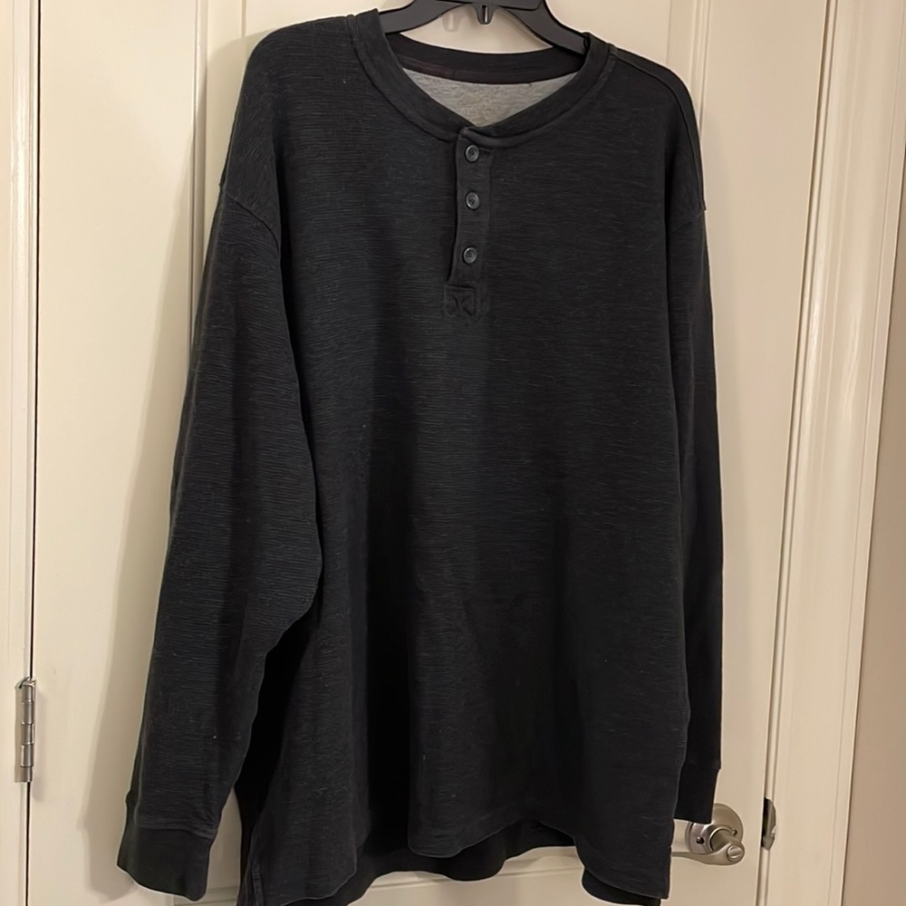 Men’s waffle Henley long sleeve sweatshirt